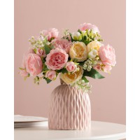 麻绳折纸花瓶-粉色